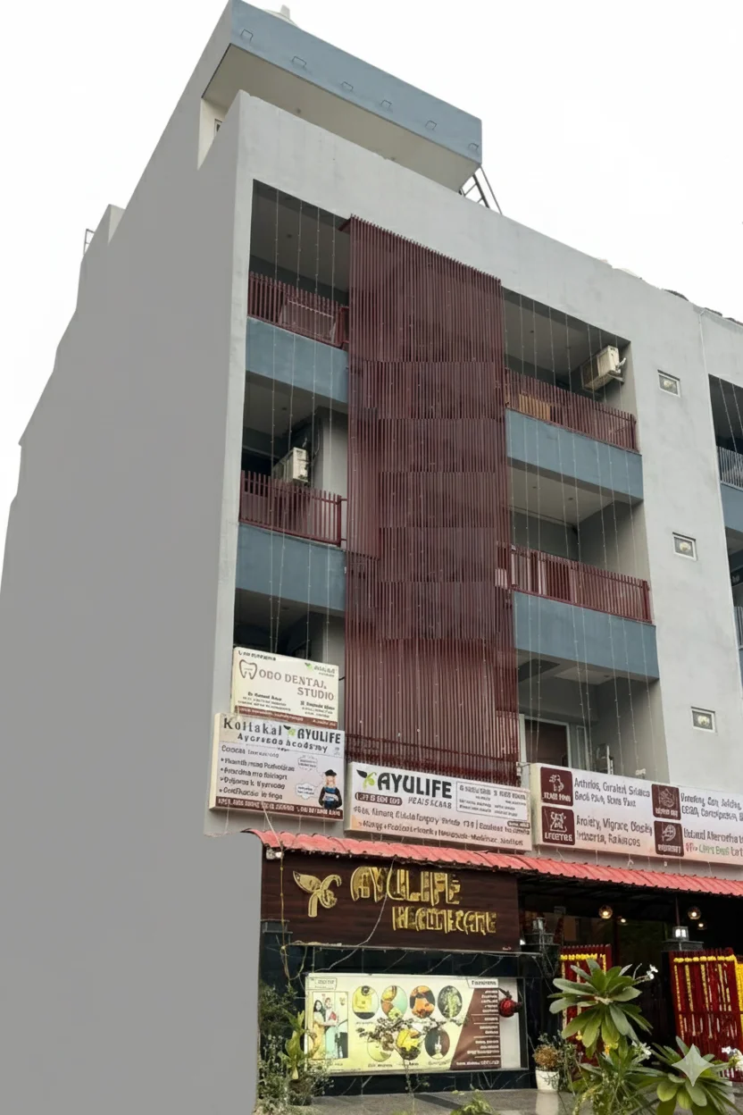 Ayulife Ayurveda Hospital exterior in Sector 38