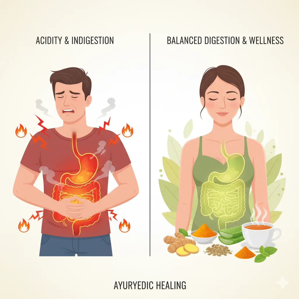 Digestive balance illustration for acidity